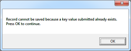 Record cannot be saved