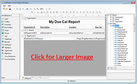 Adding Fields to the Calibration Management Report Designer