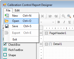 Open Custom Report Dialog