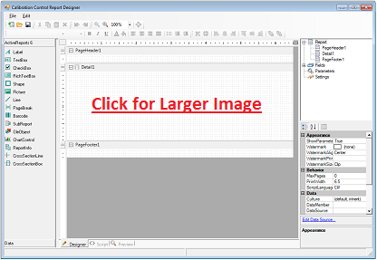 Calibration Management Report Designer