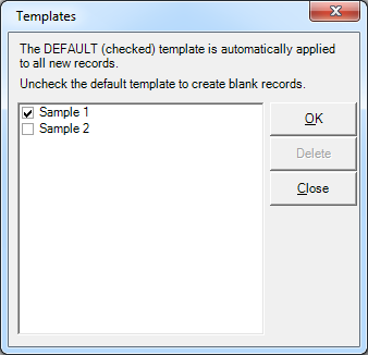 Templates Dialog