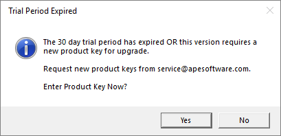 Trial Period Expired Dialog