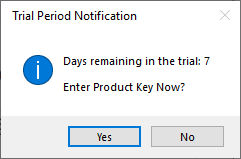 Trial Period Notification Dialog