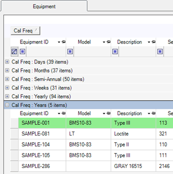 Group Equipment Records