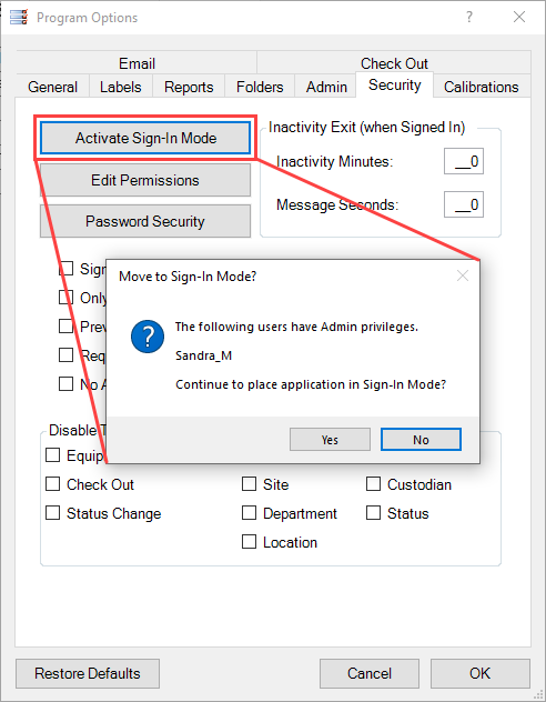 Activate Sign-In Mode