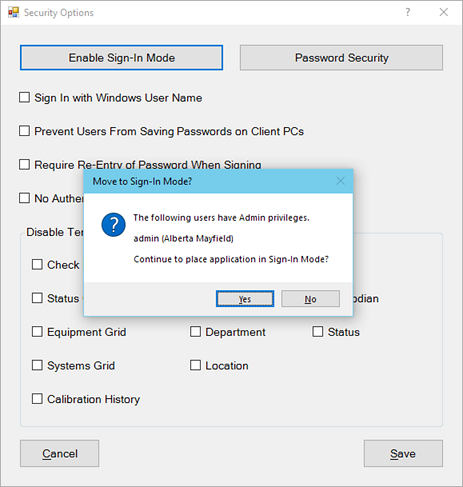 Activate Sign-In Mode