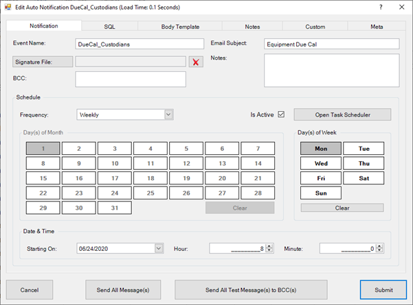 Files and Names Tab