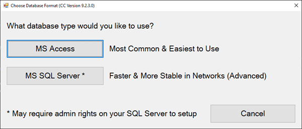 Choose Database Format Access Sql