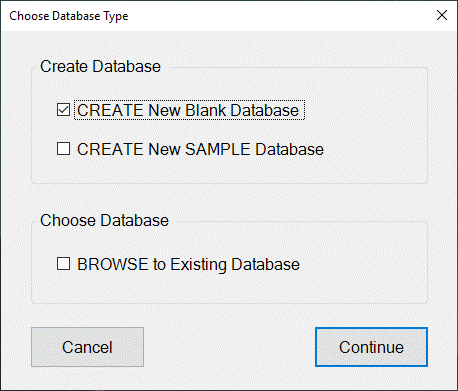 Create New Database?