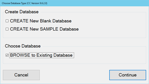 Choose Database Type