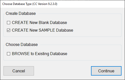 Choose Database Type