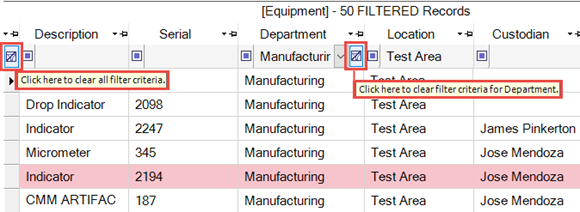 Clear Grid Filters