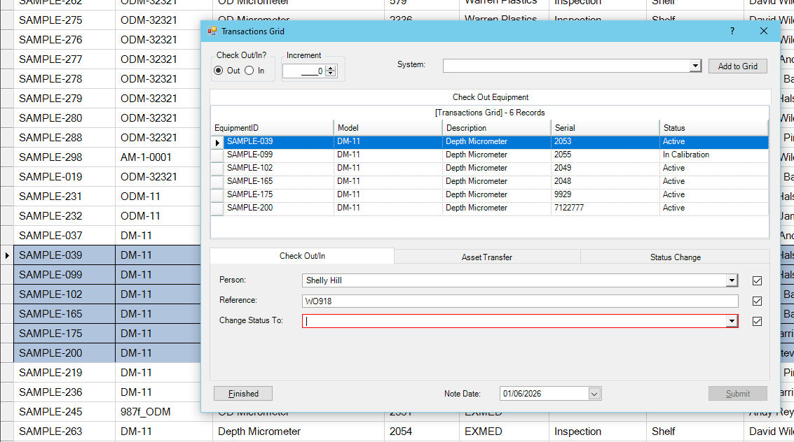 Multiple Equipment Check Out