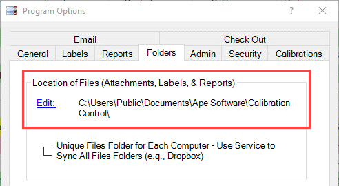 Location of Files