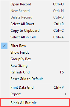 Machines Right Click Context Menu