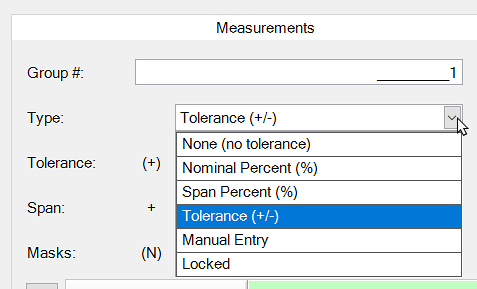 Calibration Event Measurement Group Tolerance Types