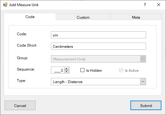 Add a Measurement Unit