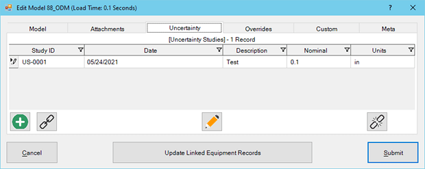 Model Uncertainty Tab