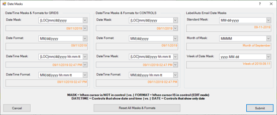 Date Masks Dialog