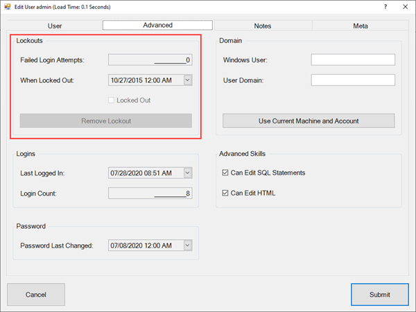 Reset User Login by Admin