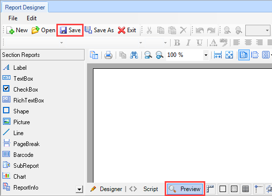 Save Layout and Print Preview