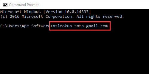 SMTP nslookup