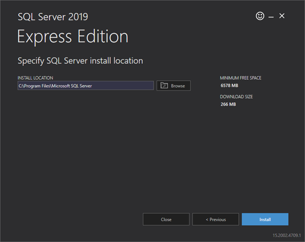 SQL Express install location