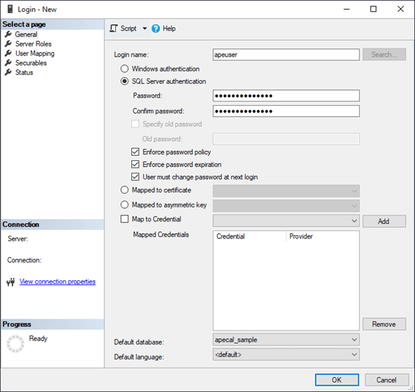 SSMS Create server login