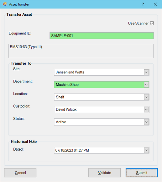 Validate Asset Transfer